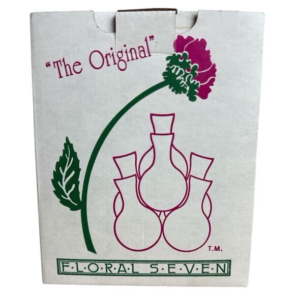 VTG 7-Tube Clear Bud Vase Flower Arranger  Mid Century Floral Frog Original 7 - Picture 6 of 7